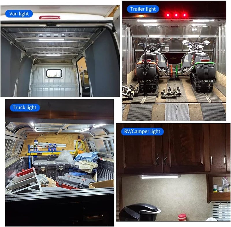 RVZONE 12V LED Interior Light Bar | 120LEDs 1800LM 8W DC 12 Volt led Strip Lights with ON/Off Switch RV Led Lights Interior for Camper Truck Van Boat Trailer Cargo Lights Fixture Motorhome (4Pack) - Image 2